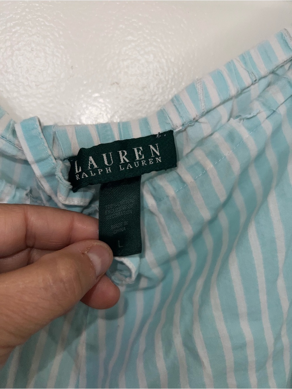 Lauren Ralph Lauren Mint Green & White Striped pj pants